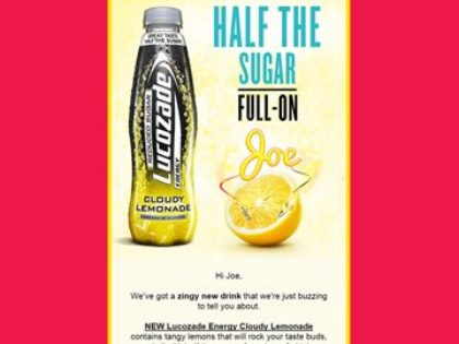 Lucozade Energy - personalised email