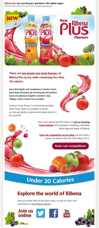 Ribena Plus - HTML email